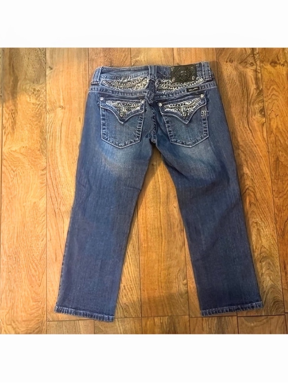 Gorgeous Y2K Miss Me Capri Jeans with Embellished Pockets & Trim